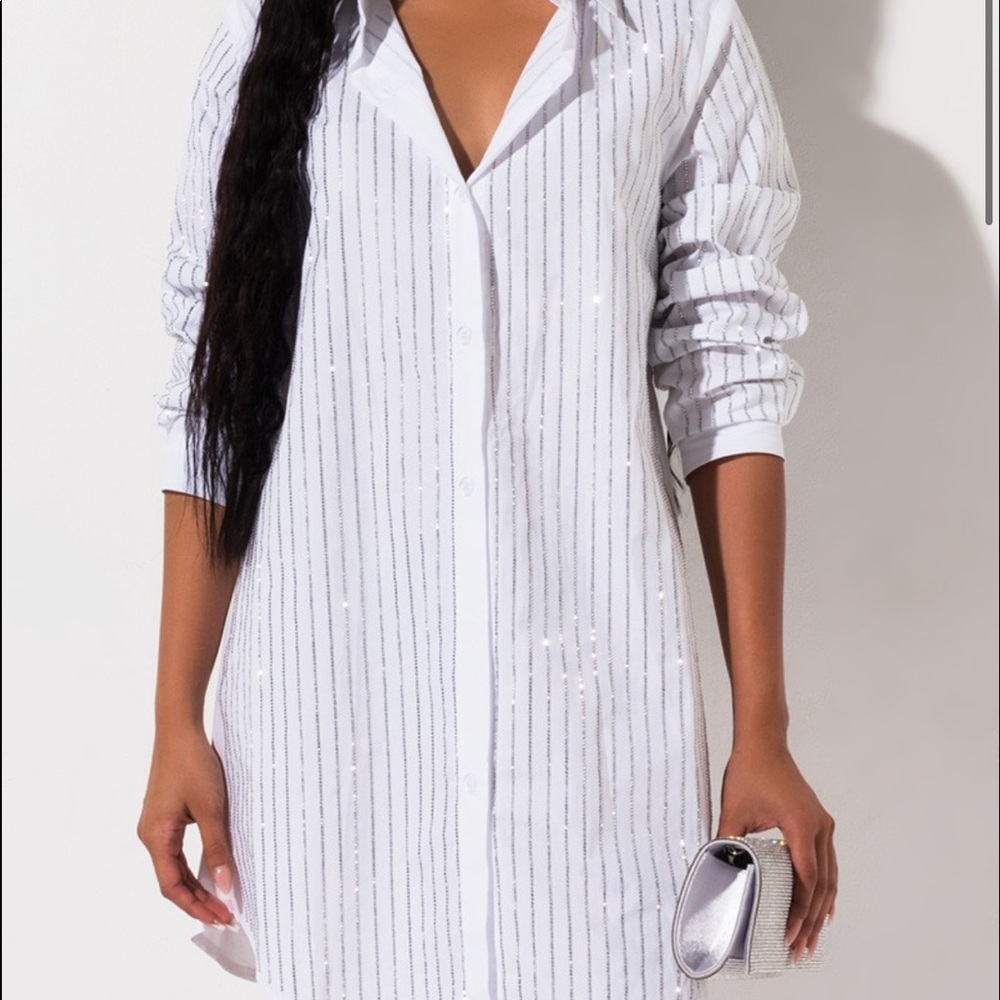 Akira rhinestone shirt dress size small